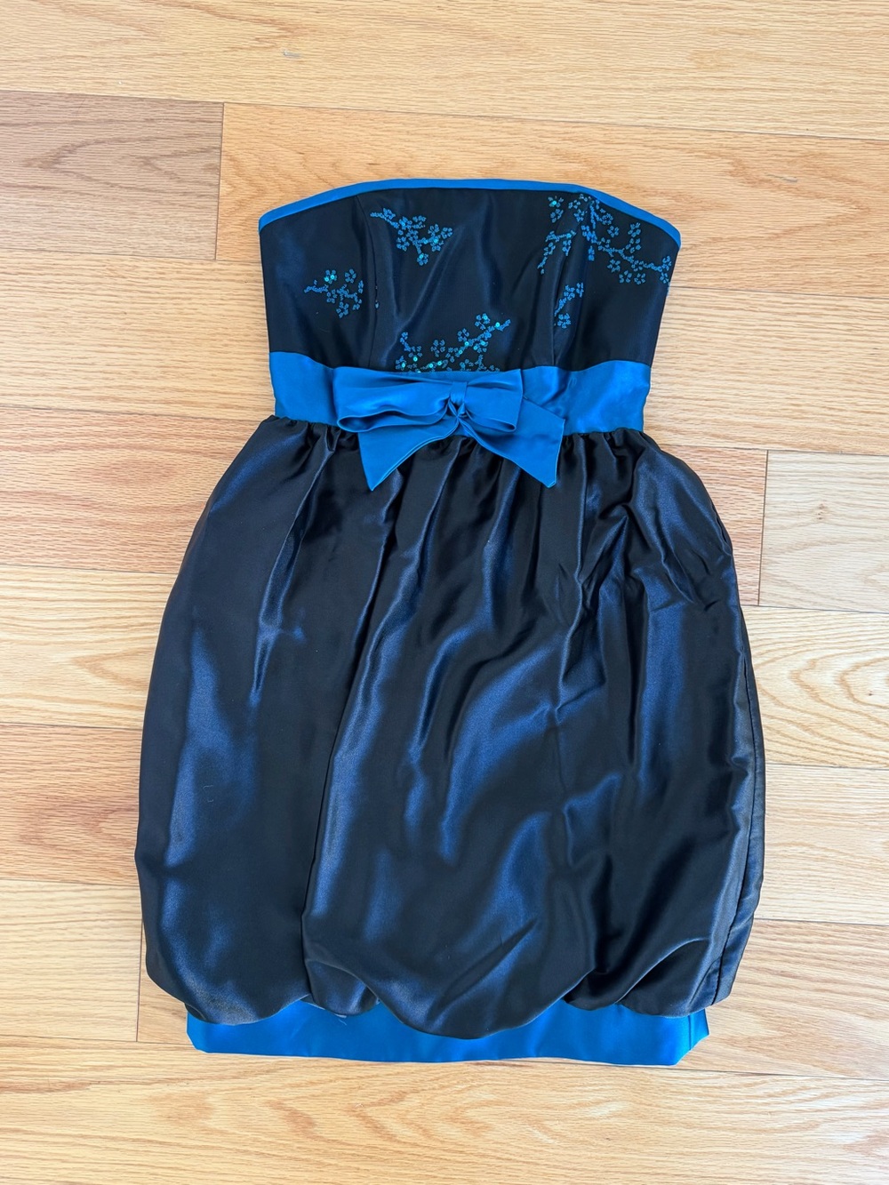 Y2K Jessica McClintock Gunne Sax Strapless Bubble Hem Party Dress